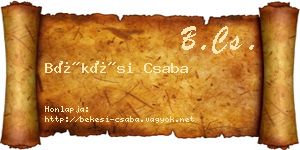 Békési Csaba névjegykártya